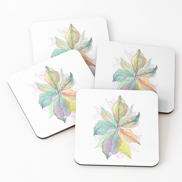 Item preview, Colourful Watercolour Leaves: Abstract Botanical Line Art designed and sold by ArithraStudio.