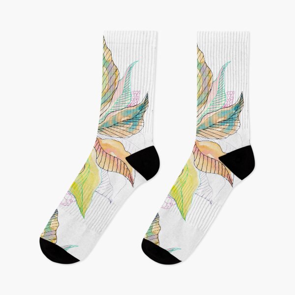 Item preview, Colourful Watercolour Leaves: Abstract Botanical Line Art designed and sold by ArithraStudio.