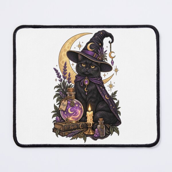 Item preview, Witchy Black Cat Magic – Mystical Cat designed and sold by zenithviv.