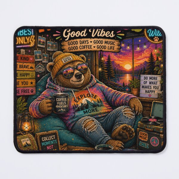 Item preview, No Stress Good Vibes – Cool Bear Adventure designed and sold by Molli98.