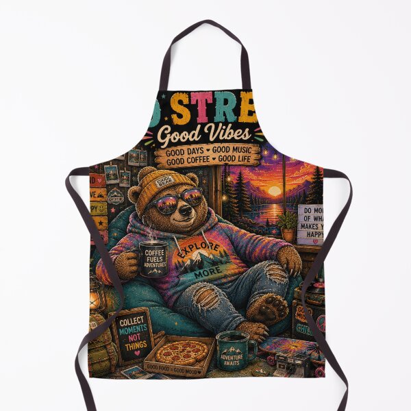 Item preview, No Stress Good Vibes – Cool Bear Adventure designed and sold by Molli98.