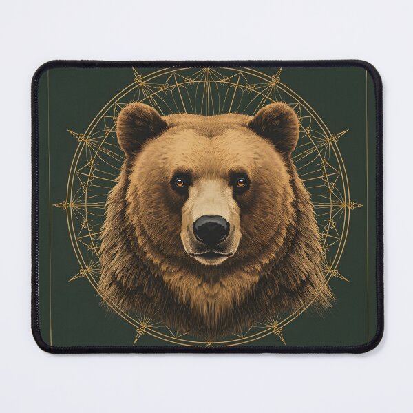Item preview, Mystical Bear Gold Mandala Art designed and sold by ameetlumiere.