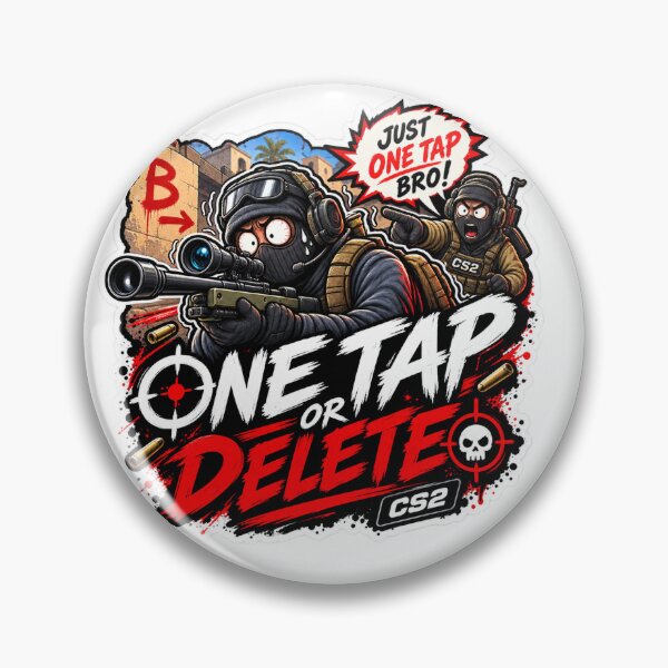 Item preview, One Tap or Delete – Funny CS2 Sniper Gaming Sticker designed and sold by Lumvero.