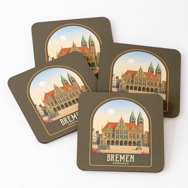 Item preview, Bremen Vintage Travel Illustration designed and sold by HomeLivingCo.