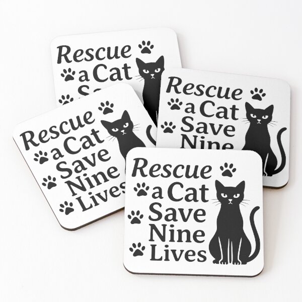 Item preview, Rescue a Cat Save Nine Lives Black Cat Paw Prints designed and sold by OlyvieArt.