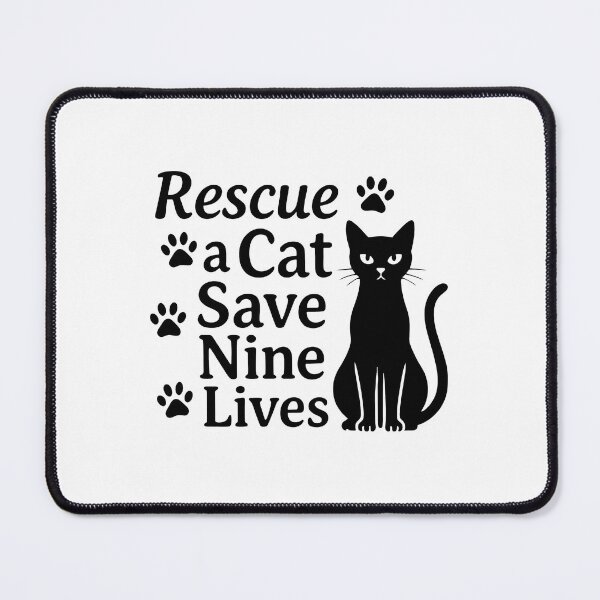 Item preview, Rescue a Cat Save Nine Lives Black Cat Paw Prints designed and sold by OlyvieArt.