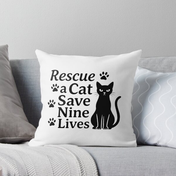Item preview, Rescue a Cat Save Nine Lives Black Cat Paw Prints designed and sold by OlyvieArt.