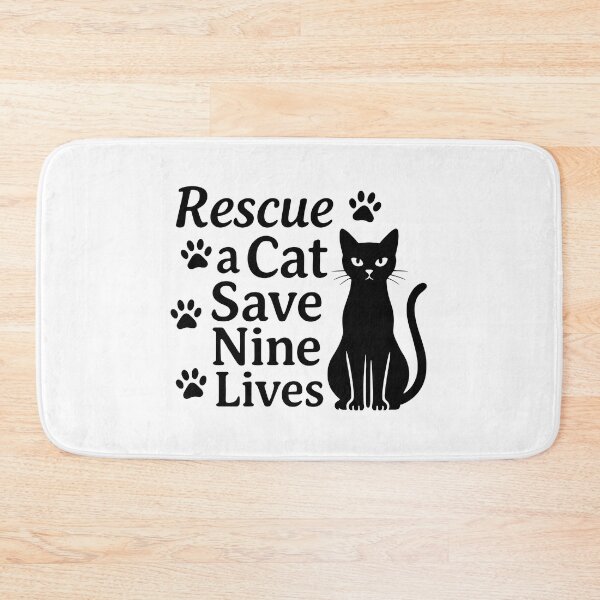 Item preview, Rescue a Cat Save Nine Lives Black Cat Paw Prints designed and sold by OlyvieArt.