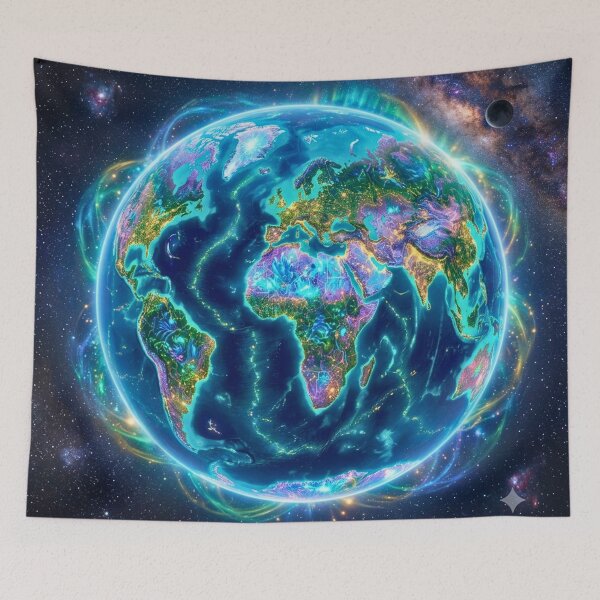 Item preview, One Night A New Earth – Futuristic Cosmic Earth designed and sold by lavanya11.