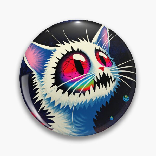 Item preview, Creepy Cute White Cat Portrait – Spooky Grunge Cat Art designed and sold by QQQueen.