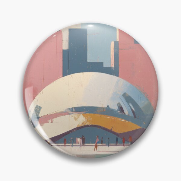 Item preview, Chicago Cloud Gate, Pastel City Decor designed and sold by MarkedArtPrints.