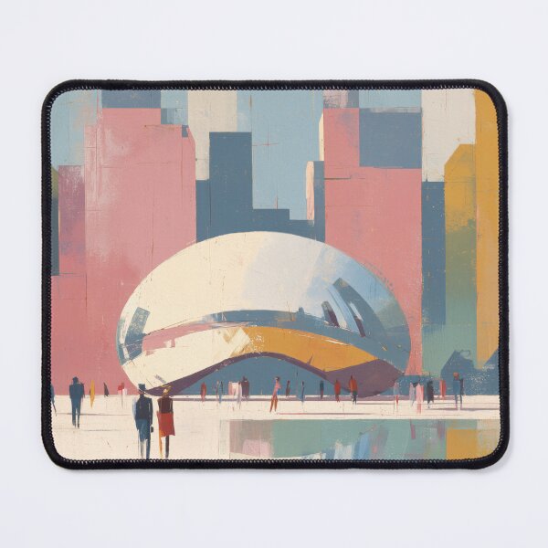 Item preview, Chicago Cloud Gate, Pastel City Decor designed and sold by MarkedArtPrints.