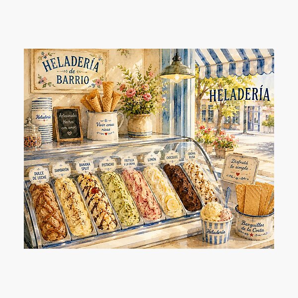 Item preview, Neighborhood Ice Cream Shop – Flavors of Yesteryear | Argentine Essence designed and sold by Esencia Argentina.