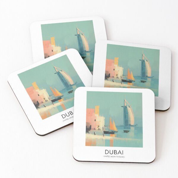 Item preview, Dubai Burj Al Arab, Painterly Travel Art designed and sold by MarkedArtPrints.