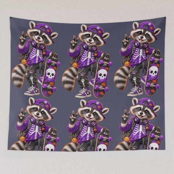 Item preview, Skater Raccoon Skeleton Hoodie Halloween Urban Art designed and sold by CSterling11.