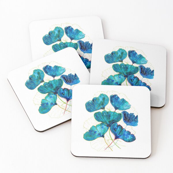 Item preview, Blue Ginkgo Biloba Leaves: Watercolour Botanical Art designed and sold by ArithraStudio.