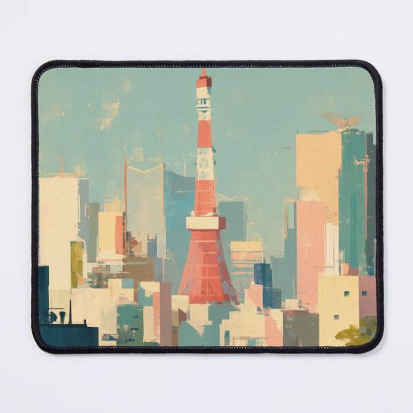 Item preview, Tokyo Skyline, Soft Gouache Decor designed and sold by MarkedArtPrints.