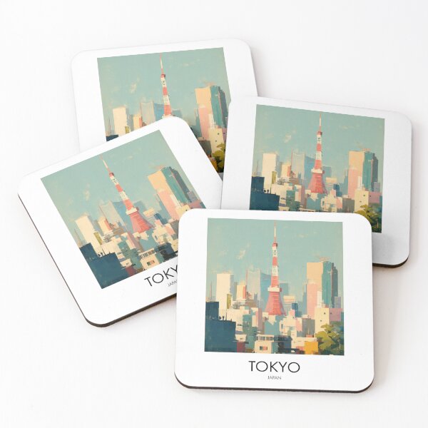 Item preview, Tokyo Skyline, Soft Gouache Decor designed and sold by MarkedArtPrints.