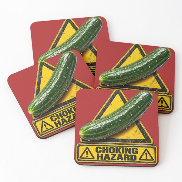 Item preview, Choking Hazard – Cucumber Warning Sign Adult Humor designed and sold by KissMy6 Industries.