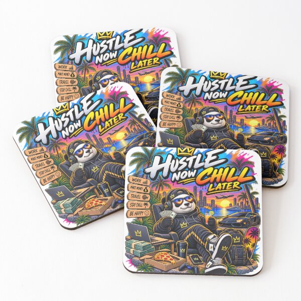Item preview, Funny Panda Shirt – Hustle Now Chill Later Money Motivation Lifestyle designed and sold by Molli98.