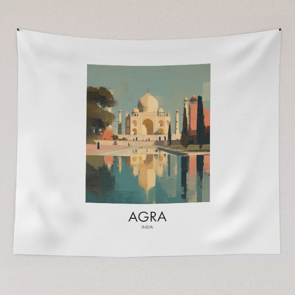 Item preview, Agra Taj Mahal, Painterly Travel Art designed and sold by MarkedArtPrints.