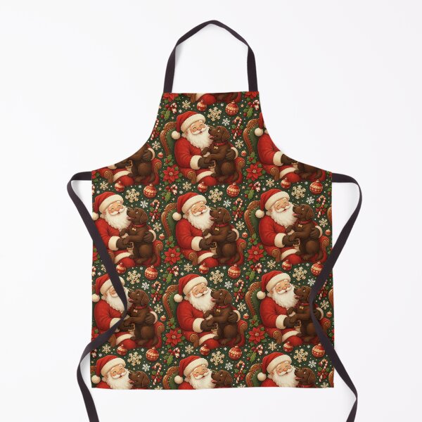 Item preview, Christmas Pattern – Santa with Labrador and Festive Decor designed and sold by Luna & Cleo Creative.