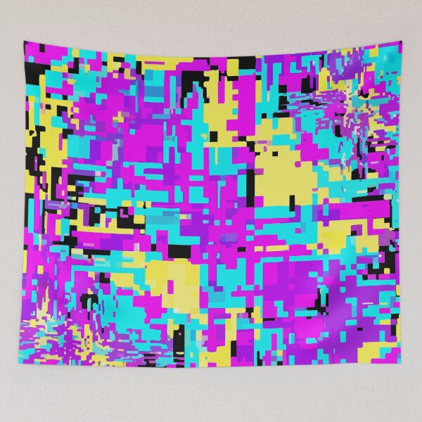 Item preview, Adversarial Magenta Cyan Glitch Noise | Vivid AI Data Burst Art designed and sold by Uglyandcute.