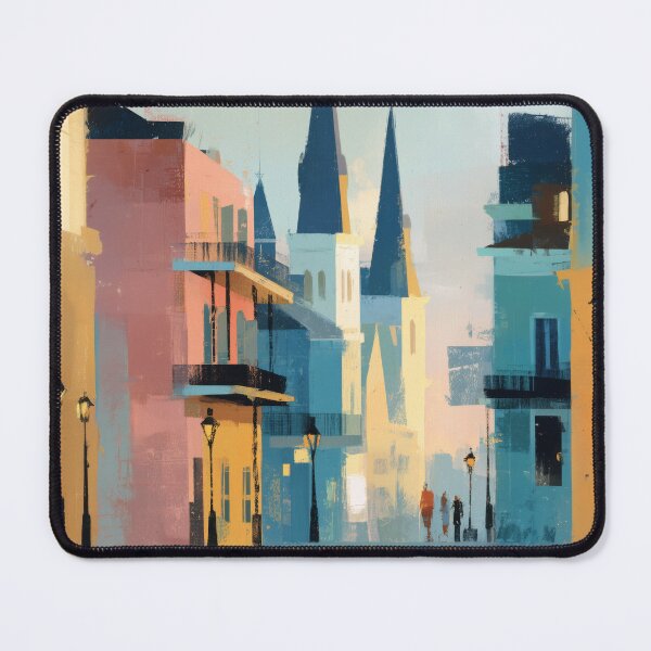 Item preview, New Orleans French Quarter, Pastel Street Decor designed and sold by MarkedArtPrints.