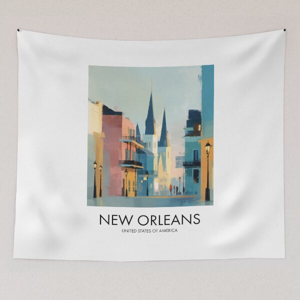 Item preview, New Orleans French Quarter, Pastel Street Decor designed and sold by MarkedArtPrints.