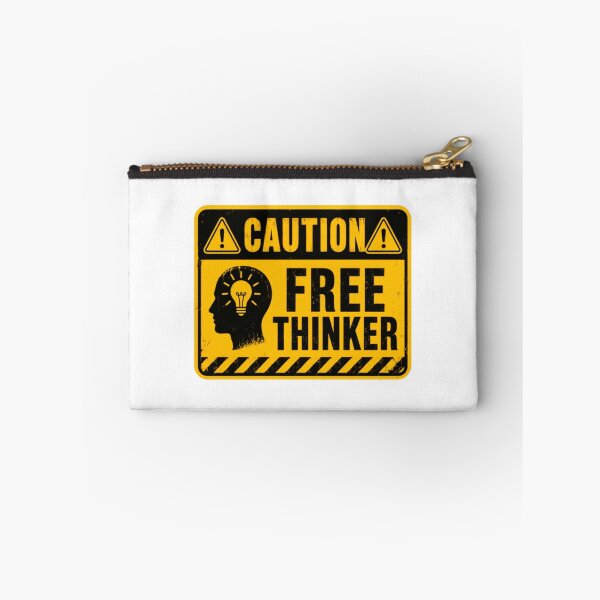 Item preview, Caution Free Thinker Independent Thought Philosophy Mind designed and sold by SkeletonsDanger.