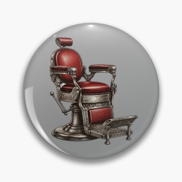 Item preview, Classic Vintage Red Leather Barber Chair Art designed and sold by Barber MD Culture.