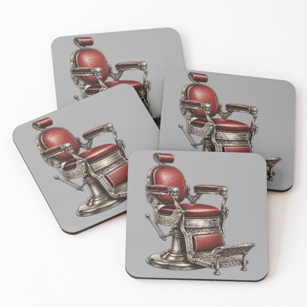 Item preview, Classic Vintage Red Leather Barber Chair Art designed and sold by Barber MD Culture.