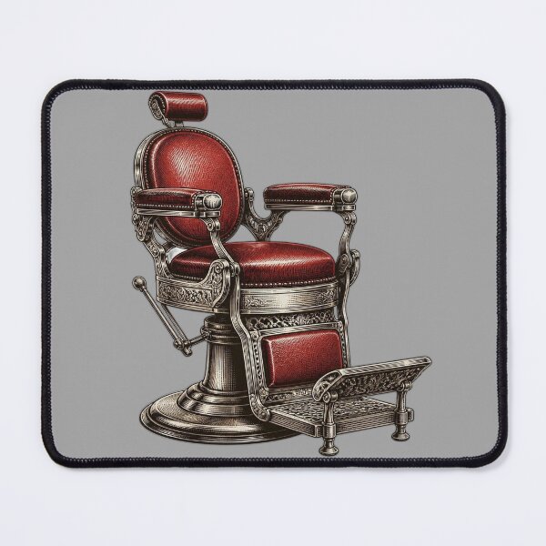 Item preview, Classic Vintage Red Leather Barber Chair Art designed and sold by Barber MD Culture.