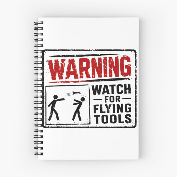 Item preview, Warning Watch For Flying Tools Mechanic Handyman Workshop Humor designed and sold by SkeletonsDanger.