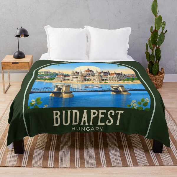Item preview, Budapest Vintage Travel Illustration designed and sold by HomeLivingCo.