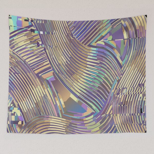 Item preview, Adversarial Golden Glitch Wave Pattern | Metallic Tan Data Art designed and sold by Uglyandcute.