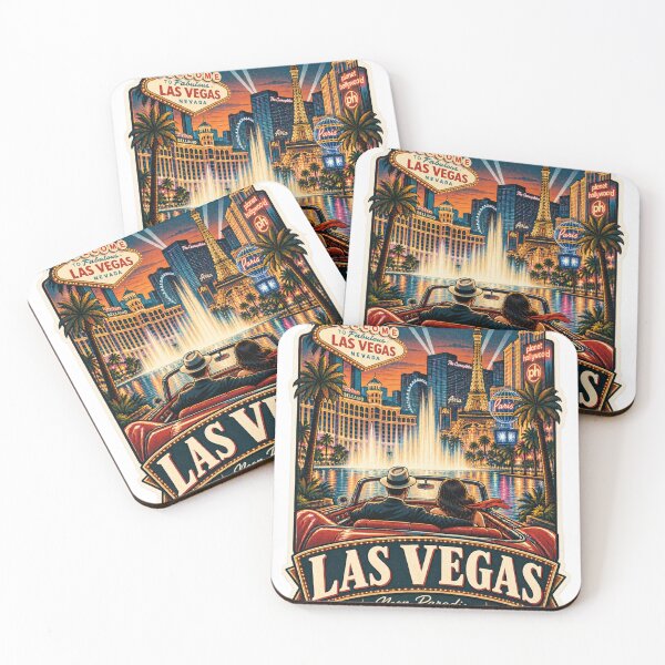 Item preview, Las Vegas Neon Paradise Sunset Drive Vintage Travel Art designed and sold by Dikshant Goyal.