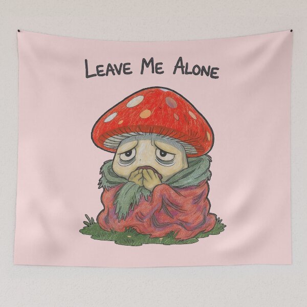 Item preview, leave me alone sad mushroom goblincore introvert designed and sold by lakanarivas.