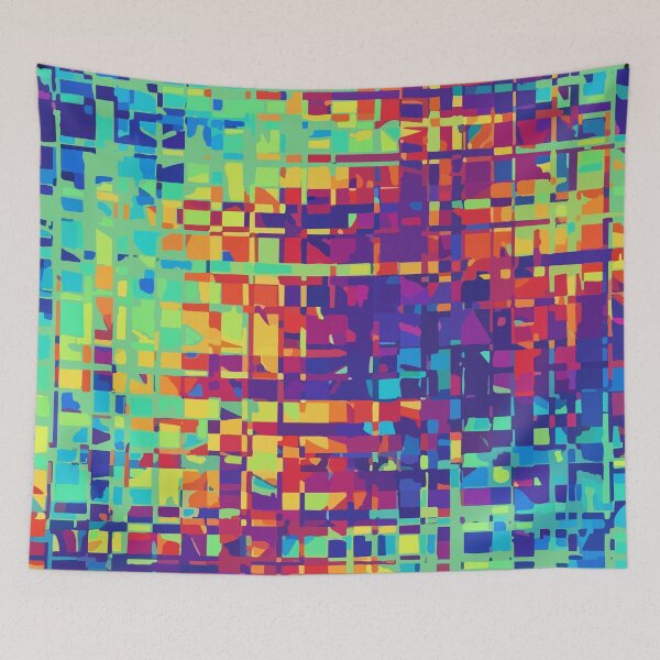 Item preview, Adversarial Blue Rainbow Pixel Glitch | AI Data Noise Art Pattern designed and sold by Uglyandcute.