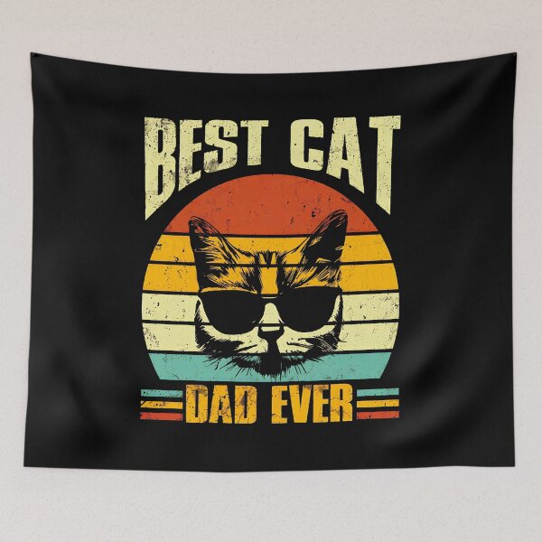 Item preview, Best Cat Dad Ever Retro Sunset Cat Graphic designed and sold by OlyvieArt.