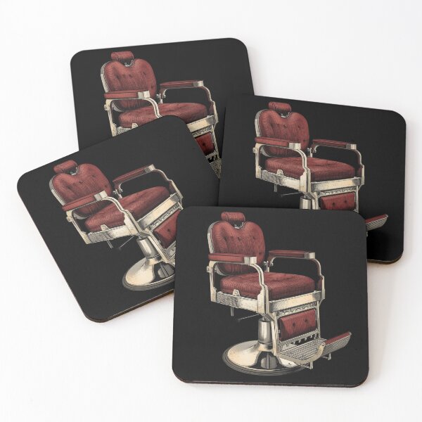Item preview, Retro Red Leather Barber Chair Vintage Art designed and sold by Barber MD Culture.