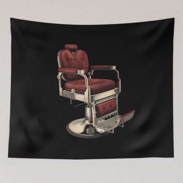 Item preview, Retro Red Leather Barber Chair Vintage Art designed and sold by Barber MD Culture.