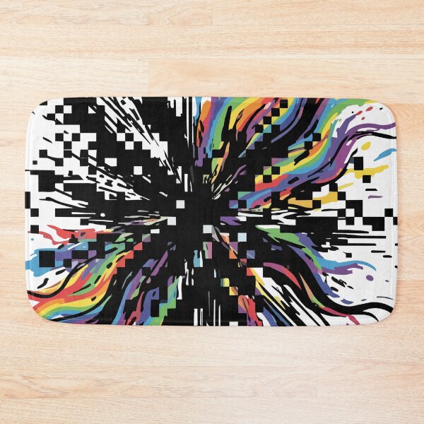 Item preview, Adversarial Rainbow Data Explosion | Black Background Glitch Art designed and sold by Uglyandcute.