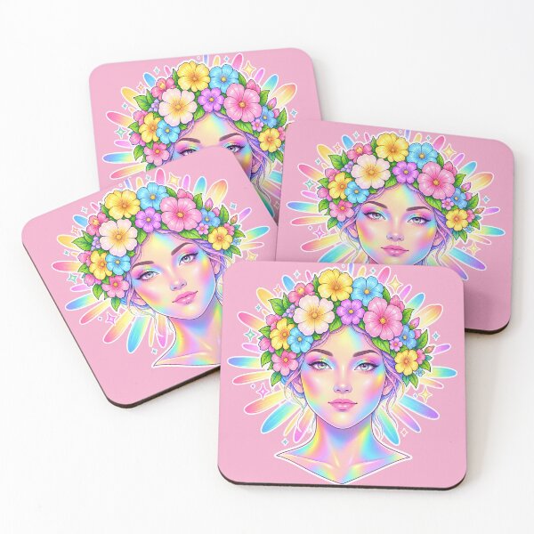 Item preview, Pastel Rainbow Floral Goddess designed and sold by Hari Arts.