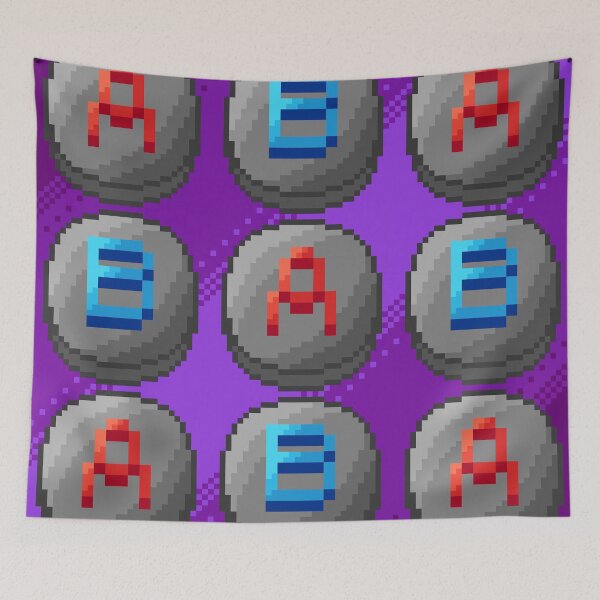 Item preview, A & B buttons pixelart pattern(version with background colour) designed and sold by CyberphnxArtz.