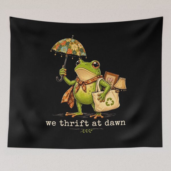 Item preview, We Thrift at Dawn Funny Frog Thrifting Collector designed and sold by bilal sibgui.