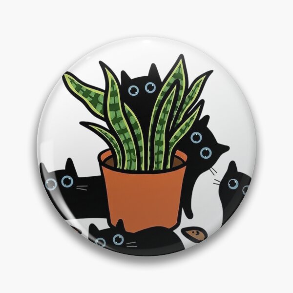 Item preview, National Kitten Day Cute Black Cats in a Snake Plant Pot designed and sold by JossDesign15.