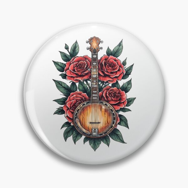 Item preview, Banjo Among Roses – Music, Flowers & Vintage designed and sold by Art-Arcade6.