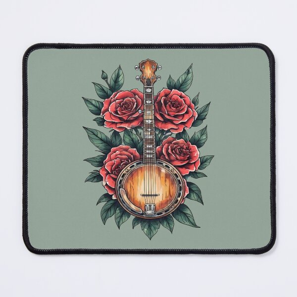 Item preview, Banjo Among Roses – Music, Flowers & Vintage designed and sold by Art-Arcade6.