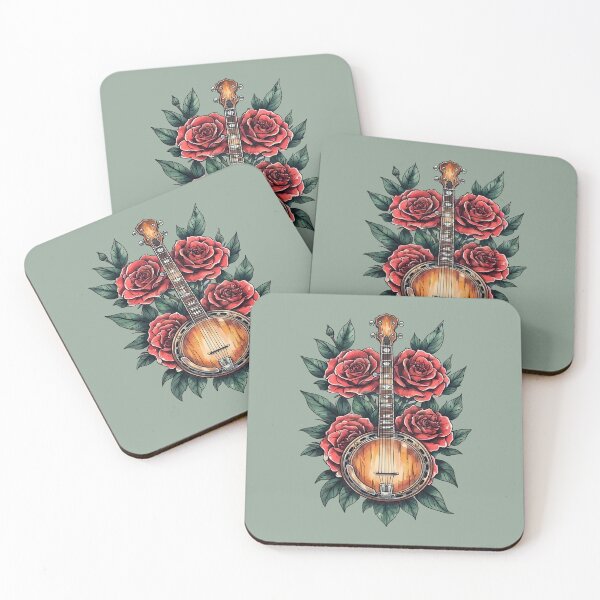 Item preview, Banjo Among Roses – Music, Flowers & Vintage designed and sold by Art-Arcade6.